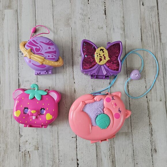 Lot Of Polly Pocket Compacts Accessories Alien Figurine Cat Strawberry Girlhood - Picture 2 of 10